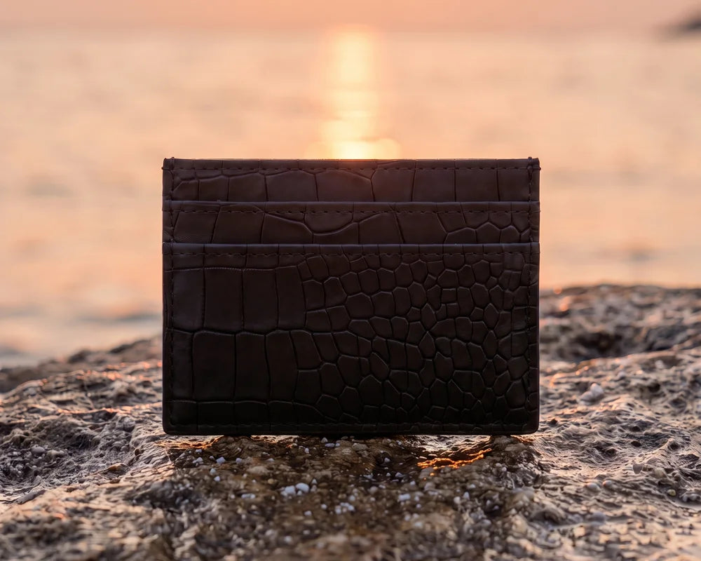 Cardholder Nocturne in Noir-Kroko
