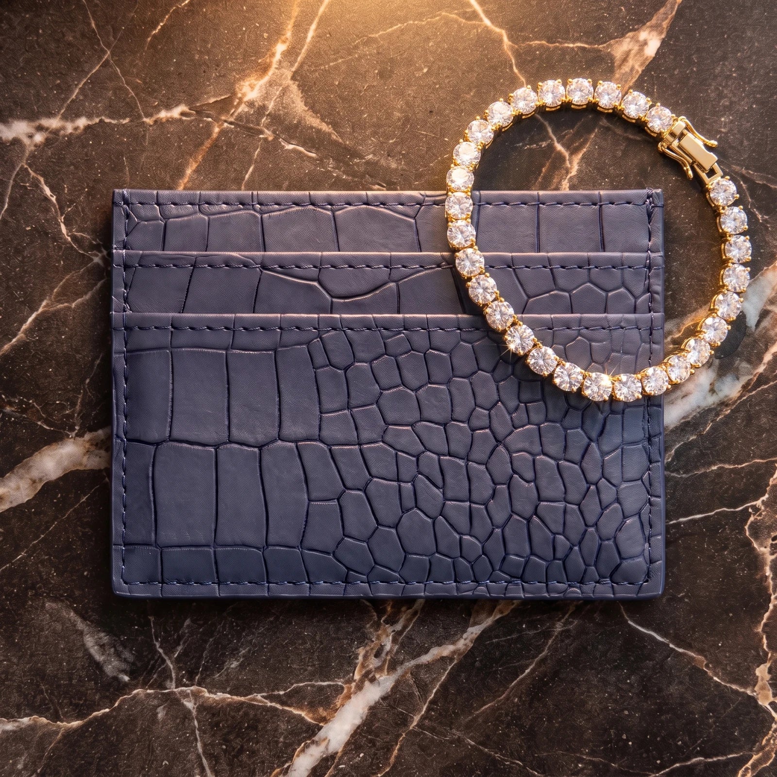 Duo: Cardholder Nocturne + Tennisarmband Éclat